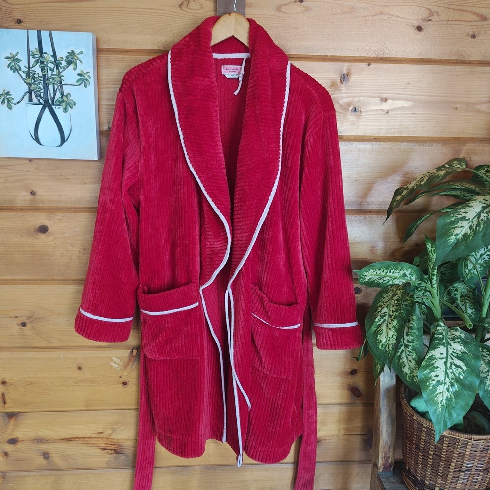 Kate Spade Bath Robe Red soft women's size   Extra Small / Small‎